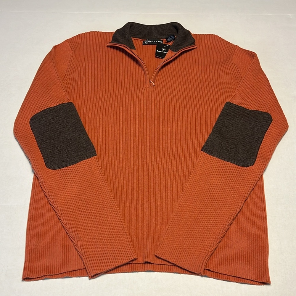 BACHRACH Ribbed Zip-Up Sweater